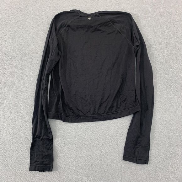 Athleta Girl Shirt Girls Large 12 Black Long Sleeve Thumbhole Athletic Top - Picture 8 of 11